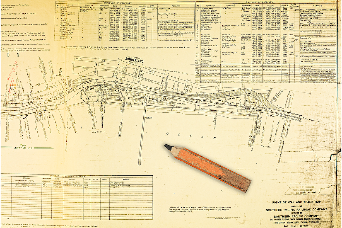 An early Summerland railroad map.